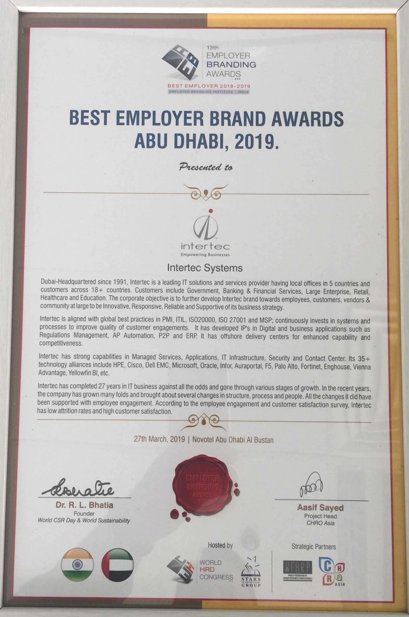 Best Employer Brand Awards Abu Dhabi 2019